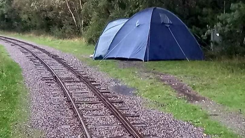 Image from the original article "‘Mad’ camping pitch spotted just yards from railway track in Snowdonia" (description needed)