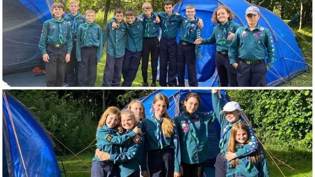2nd Cramlington Scout Group camping with their tents last year.