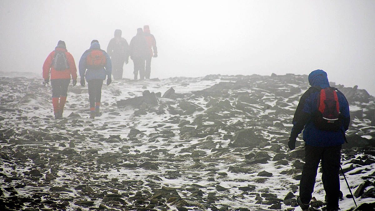 Walkers in winter conditions. Photo: Bob Smith/grough