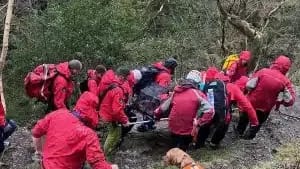 Keswick MRT carrying down an injured woman