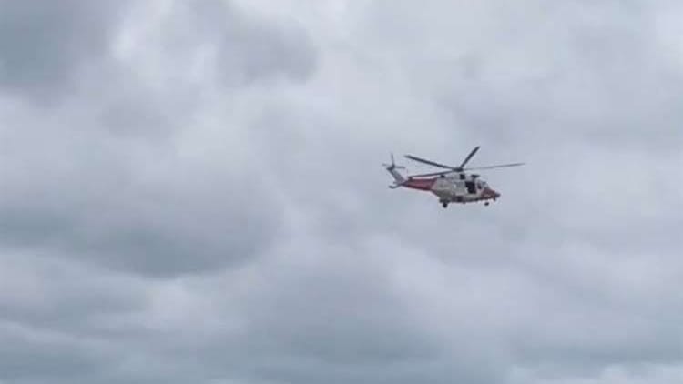The HM Coastguard helicopter attended. Picture: Jessica Richardson