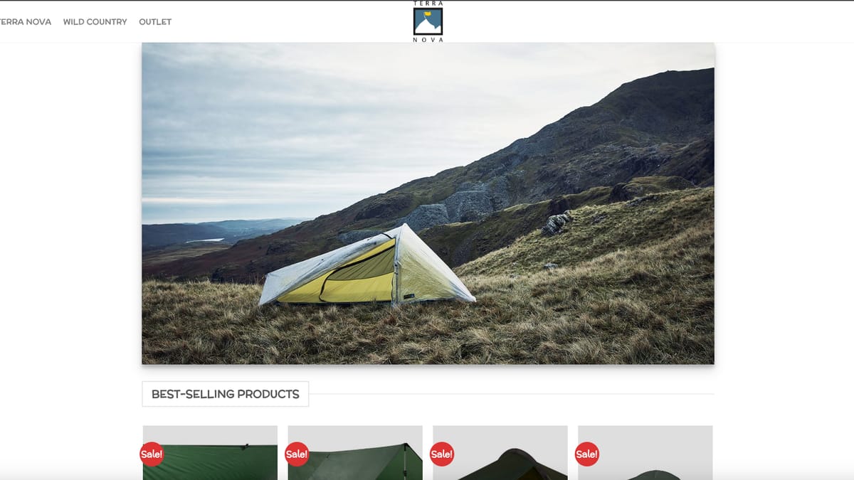 Screenshot of Sleeping Shelter website
