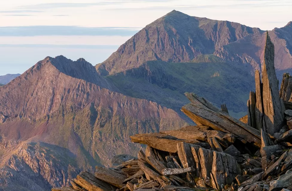 A beautiful view of Yr Wyddfa from Castell y Gwynt