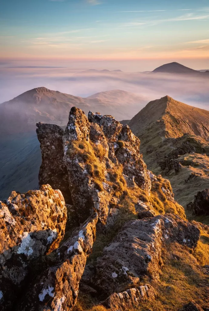 A view of the sun setting from Wales' highest point