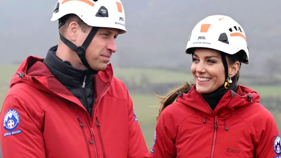 The couple arrived near Merthyr Tydfil to wet and windy weather